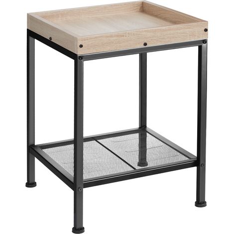 Table d'appoint 41,5 x 41 56 cm en panneau de fibres bois clair