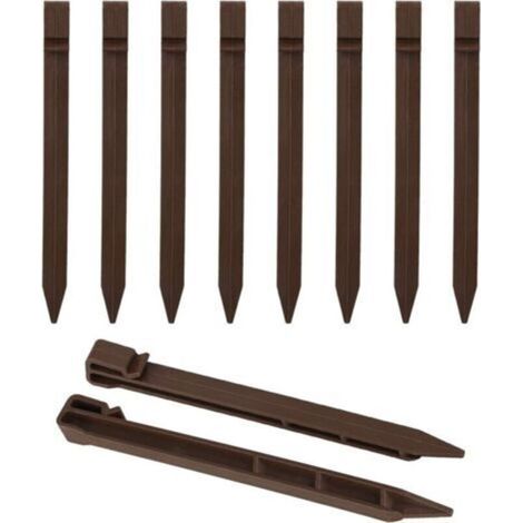 Kit de 20 piquets d’ancrage en plastique pour sol – 24 cm, idéal pour bordures de jardin, terrasses, tentes et aménagements extérieurs (1/4)