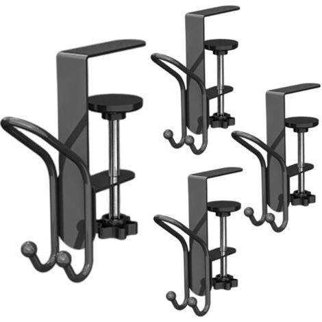 Supports de stockage, 4pcs Poldants de bas en fer réglables pour manteau avec des crochets doubles et dispositif verrouillage fil sans cheminée grenolère pour Noël, cintre (1/5)