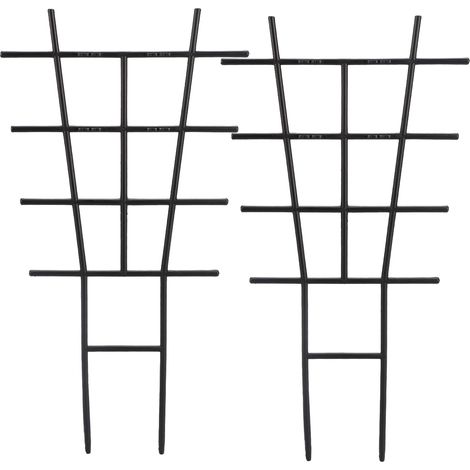 Schwarze PP-Kunststoff-Pflanzenstützen, 42 x 22,5 cm, 2er-Pack, für Gemüsegärten und Blumen (1/5)