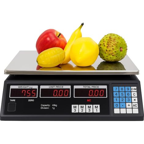 Balance numérique électronique jusqu'à 40kg – Batterie interne – Écran LED double face – Plateau en acier inoxydable – Prodiytools