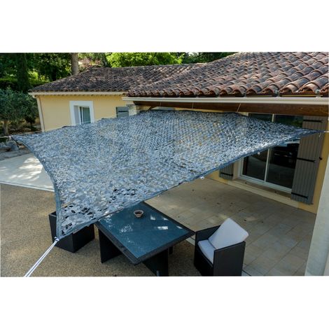 Werka Pro – Toile d'ombrage ajourée grise 120 g/m² 3 x 3m – Polyester anti-UV – Imputrescible pour terrasses et jardins