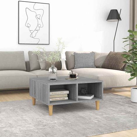 vidaXL Mesa de centro madera de ingeniería gris Sonoma 60x60x30 cm (1/5)