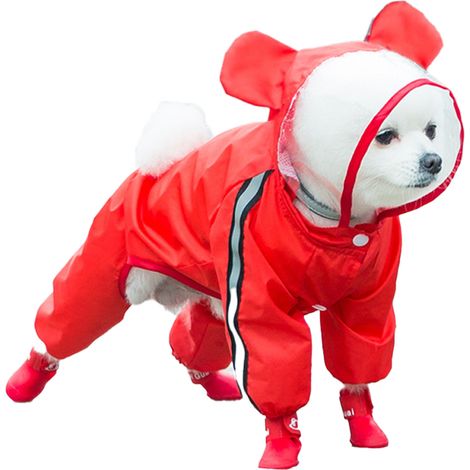 Imperméable à capuche pour chien, imperméable et léger, respirant, idéal pour les chiots