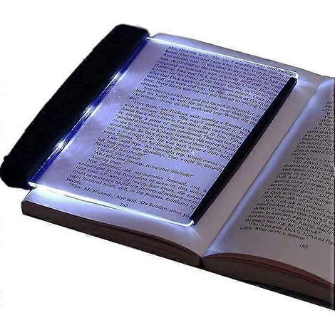Lampe de lecture plate Juesi pour lire au lit le soir, avec panneau lumineux LED transparent et sans fil (blanche). (1/5)