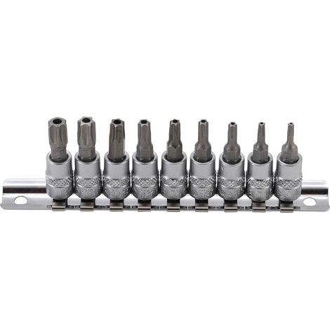 Bgs Technic – Jeu de 9 douilles Torx mâles percés T10 à T50 – Acier chrome-vanadium – Pour cliquet 1/4' – Rail de rangement inclus (1/2)