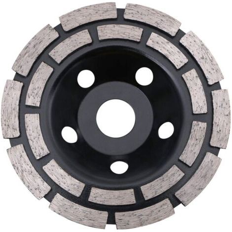 AGE Disque diamanté pour ponçage du béton, 125 x 22,2 mm, double rangée, meule diamantée universelle pour ponçage du béton, de la pierre, du granit, de la chape, de la maçonnerie, usage universel (1/4)