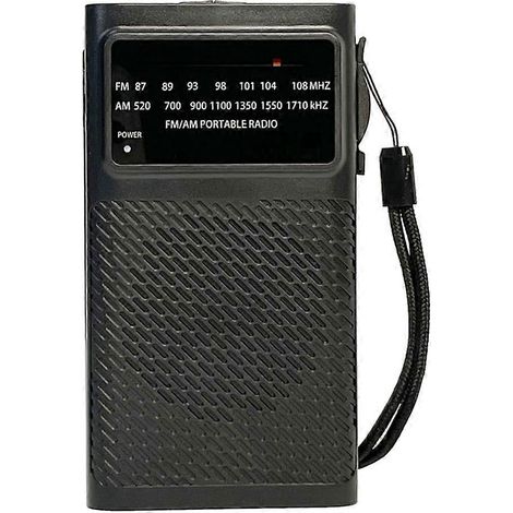 Radio portable AM/FM à piles avec haut-parleur puissant, port casque et petit format avec clip arrière (1/5)