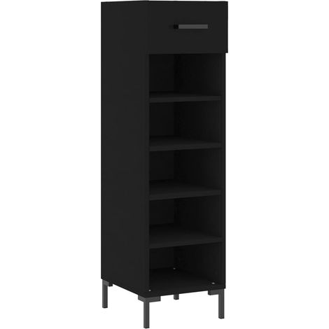 Meuble à chaussures,Armoire à chaussures noir 30x35x105 cm bois d'ingénierie CFW8145210 (1/5)