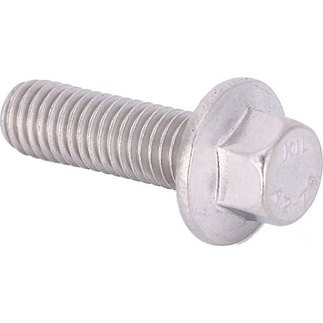Vis 12 pans à tête cylindrique bombée, lot de 10, boulons à embase en acier inoxydable SS304, filetage M8, tête hexagonale avec rondelle intégrée. (1/5)