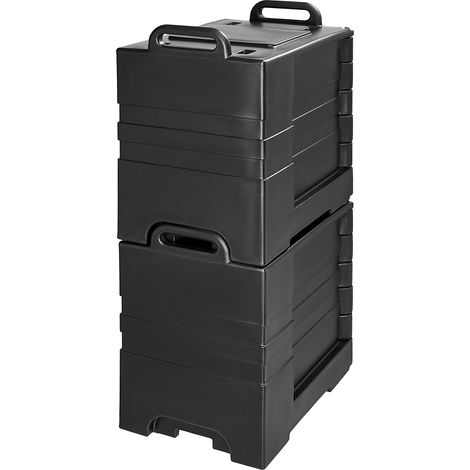 Mophorn Porte-plats isothermes, 81 Qt x 2 pièces – Boîte chaude pour la restauration. Avec double boucle, chauffe-plats à chargement frontal et poignées (1/5)