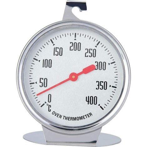 Odipie – Thermomètre de four en acier inoxydable – Plage de mesure 0 à 400 °C – Long pointeur rouge pour lecture précise – Crochet et base stables (1/5)