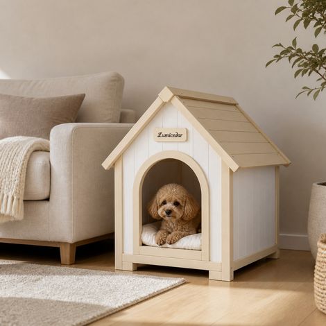 Niche d’intérieur pour chien en bois FSC® 60 x 55 x 70 cm HAVRYA (1/5)