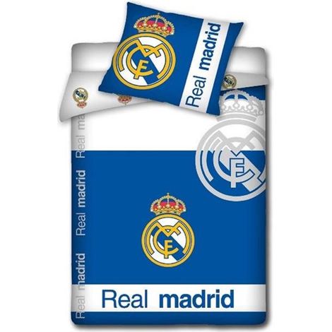Parure de lit enfant en coton REAL MADRID 140 x 200 cm pour les supporters (1/2)