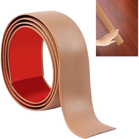 Bande de transition de seuil de sol stratifié JUNART 100cm × 5cm, bande de sol en vinyle autocollante, bordure de transition de bord de carrelage ou de moquette(marron) (1/5)