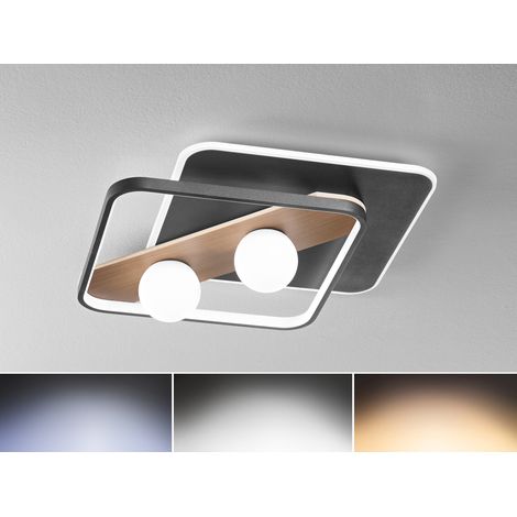 LED Deckenleuchte CRICKET Schwarz 3 Lichtfarben einstellbar, 50x40cm (1/5)