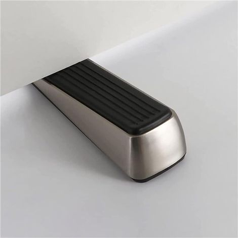 Le butoir de porte en caoutchouc est fabriqué en alliage de zinc et en caoutchouc, anti-rayures et antidérapant (argent brossé) (1/5)