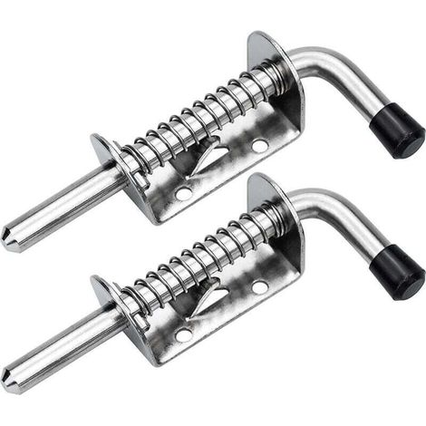 Lot de 2 loquets à ressort en inox 128mm – Verrou de porte pour garage et jardin – Résistance à la corrosion – Installation rapide (1/4)
