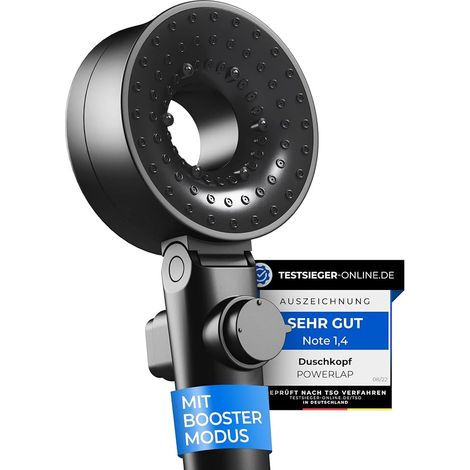 Shower Head with Filter and Installation Tool PP Cotton Filter for Purified Water Booster Mode for Perfect Pressure Matte Black (1/5)