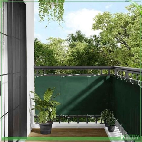 4000256 écran de balcon vert foncé 75x700 cm 100% polyester oxford (1/5)