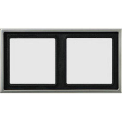 Cornice doppia per interruttori e prese Jung alluminio nero 81x152mm (1/2)