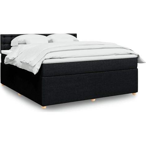 Boxspringbett mit Matratze Schwarz 180x200 cm Stoff