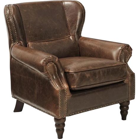 Poltrona 100% pelle Marrone - EDOUARD (1/5)