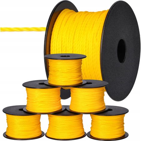 6 x Mauerschnur 50 m x 2 mm gelb (1/5)