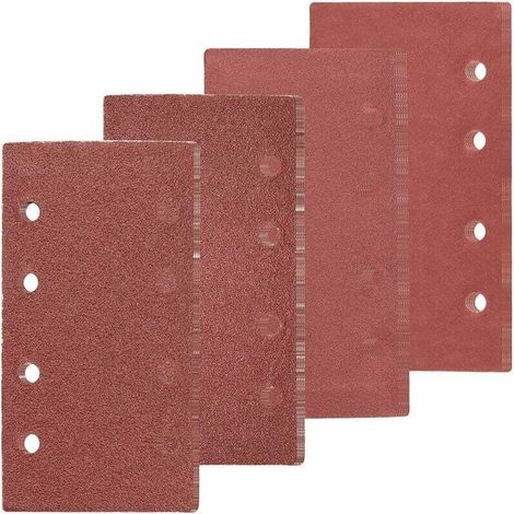 Lot de 60 Feuilles Abrasives de Verre, Papier de Ponçage avec 5 Trous 6 x 40/60/80/100/120/180/240/320/400/800 Idéal pour Poncer/Polir/Dérouiller (1/4)