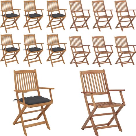 Klappbare Gartenstühle 6 Stk. mit Kissen Massivholz Akazie - Gartenstühle - Klappstühle - Holzstühle - Esszimmerstühle - Outdoor Möbel - Home & Living (1/5)