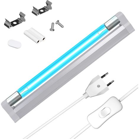 6W LED Ozone Désinfection Lamp,G5 UVC Désinfection Lamp with Ozone Light,Parfaite pour École,Hôtel,Hôpital,Laboratoires,Bureau,Cantine (1/5)