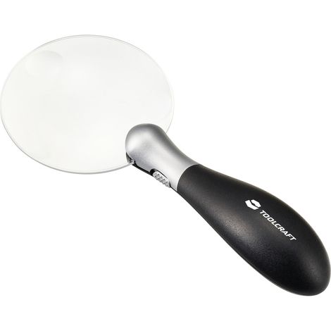 TOOLCRAFT TO-8997036  Handlupe mit LED-Beleuchtung Vergrößerungsfaktor: 3 x, 5 x