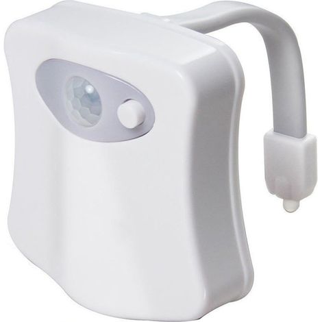 Veilleuse LED pour toilettes avec détecteur de mouvement 16 couleurs (blanche, piles AAA non incluses) (1/5)