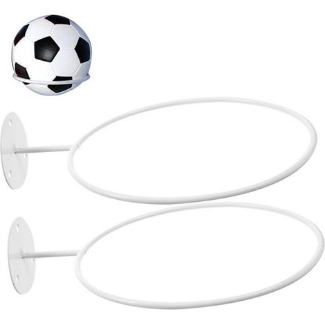 Support Murale Pour Ballon De Basket - En Fer - Blanc - Lot De 2 (1/4)