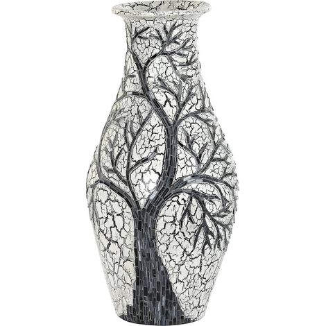 Vase terre cuite design arbres blanc noir zIndex - Blanc noir arborescent (1/3)