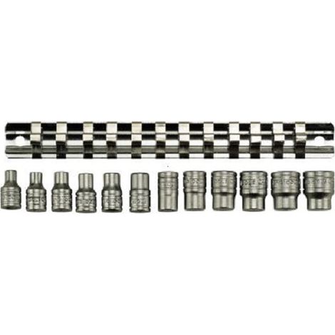 Juego de 12 vasos hexagonales 1/4" serie regular, métrico TENGTOOLS M1412