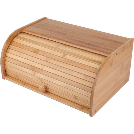Boîte à pain, 40 × 27 × 18 cm, avec couvercle, pour le plan de travail, la cuisine et le rangement à domicile.-AquaForge (1/5)