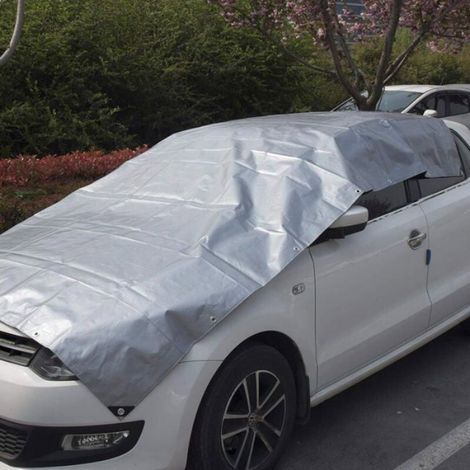 Bâche de protection en polyéthylène 120g/m² bâche imperméable Gris+Noir avec œillets couverture de haute densité 3x4m (1/4)