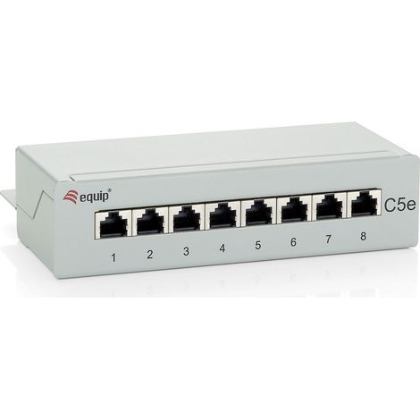 Equip Patchpanel 8x RJ45 Cat5e FTP Desktop hellgrau