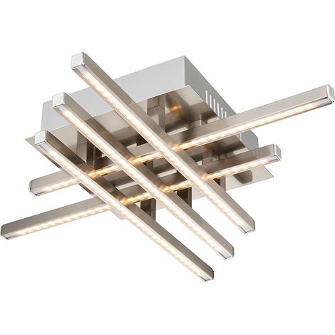 Plafoniera dimmerabile da soggiorno moderna plafoniera argento, LED 30W 1900Lm bianco caldo, LxLxH 40x40x8 cm