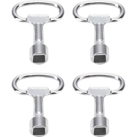 Lot de 4 Clé Triangle,Clé Carré en Métal,Clé Armoire Electrique,Cle Triangle Poubelle,Clef Triangle Universelle Multifonction,Outil Polyvalent Accessoire pour Boîte Électrique Gaz Eau Armoire Compteur (1/5)