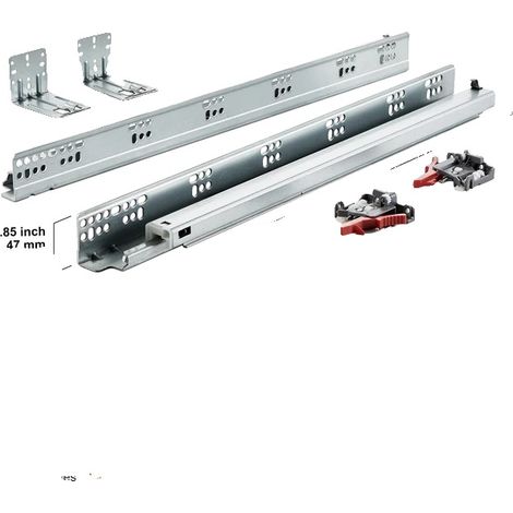 Glissières de tiroir, extension complète, mécanisme de fermeture douce, 10pairs 21in (1/2)