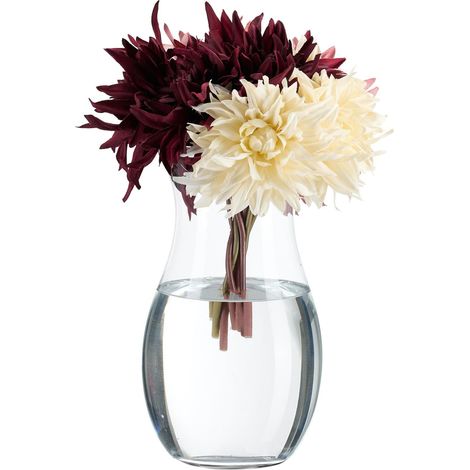 Grand Vase décoratif, pour Vos Fleurs, en Verre, Dimensions H x D : 26 x 15 cm, Transparent (1/5)