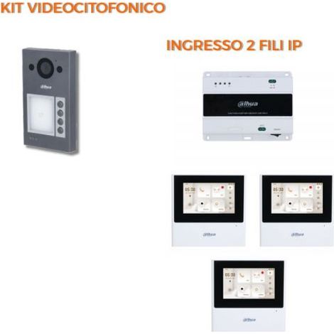 Dahua Kit videocitofonico 2 Fili IP - Posto esterno VTO3312Q-P + Monitor 4.3" VTH2612L-W Nr.03 Monitor