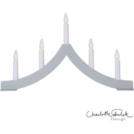 Star Trading Arc de lumière Pagod, gris, bois, 5 flammes, 45cm
