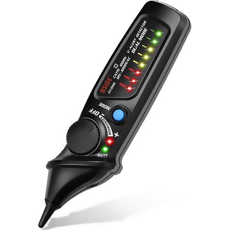 NCV-Spannungsprüfer (kontaktlos), 12-1000V AC-Spannungsprüfer, mit automatischem und manuellem Modus, einstellbarer Empfindlichkeit, farbiger LED-Anzeige und Taschenlampe. (1/5)