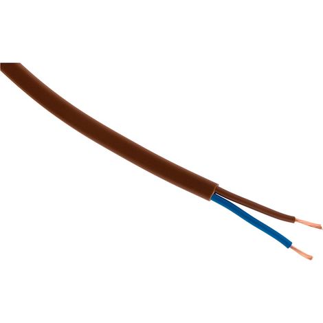 Zenitech – Câble d'alimentation électrique 2x0,75mm² – Longueur 10m – Couleur marron – Usage intérieur pour appareils légers et outils électroportatifs - H03VVH2-F