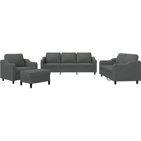 Maison Exclusive - Set di Divani 4 pz con Cuscini Grigio Scuro in Tessuto