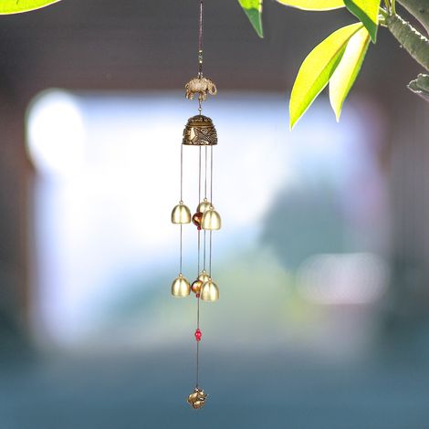 Ornement suspendu porte-bonheur Feng Shui Clochettes colorées Carillon éolien Chine Décoration intérieure Éléphant() (1/5)