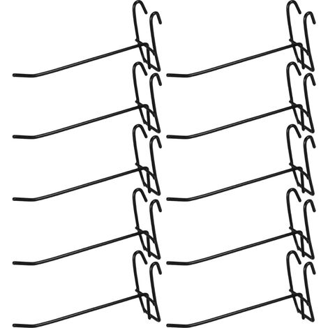 Crochets pour Panneau Perforé 10 Pièces en Fer pour Bijoux et Petits Objets Usage Polyvalent, Blanc, pour Rayonnages de Supermarché et Maison, Design Multifonction (1/5)